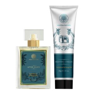 Forest Essentials Sandalwood & Orange Spray (100 ml) & Shaving Cream For Men (60 g) Combo - Forest Essentials