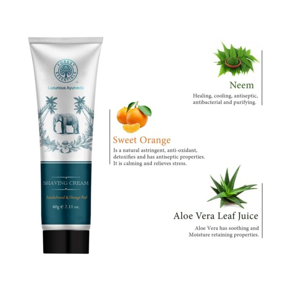 Forest Essentials Sandalwood & Orange Spray (100 ml) & Shaving Cream For Men (60 g) Combo - Forest Essentials
