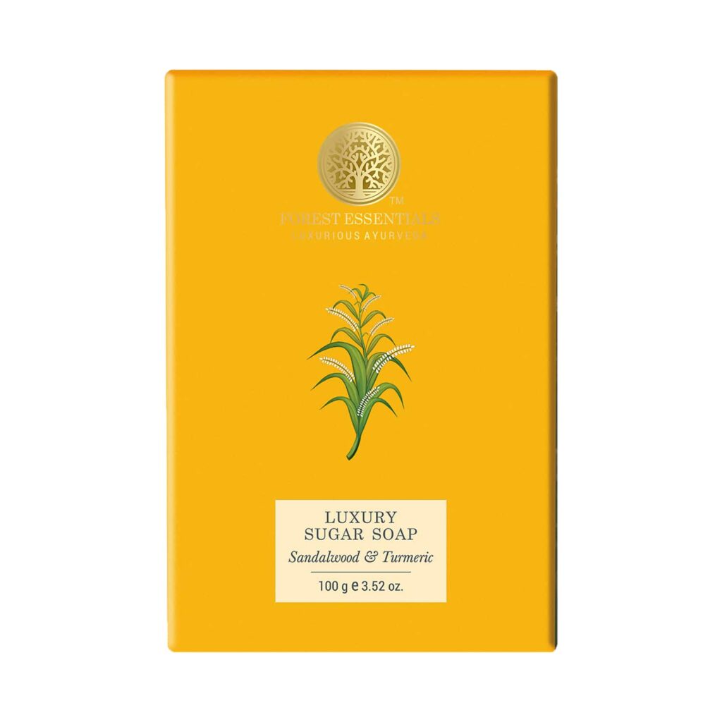 Forest Essentials Sandalwood & Turmeric Luxury Sugar Ayurvedic Handmade Soap (100g) - Forest Essentials