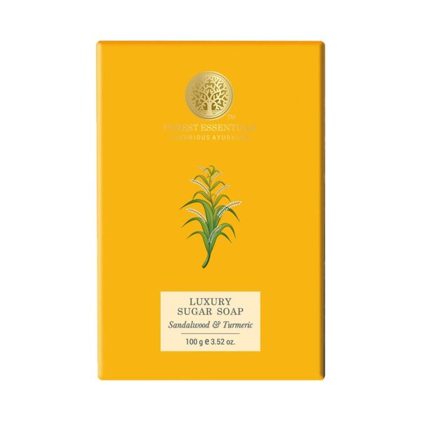 Forest Essentials Sandalwood & Turmeric Luxury Sugar Ayurvedic Handmade Soap (100g) - Forest Essentials