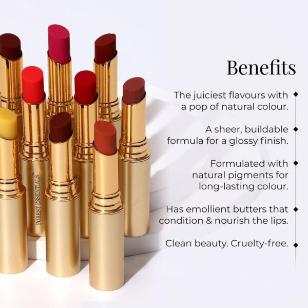 Forest Essentials Tinted Lip Serum Madhu Rasa Lipstick - Gulab Jal (2.2g) - Forest Essentials