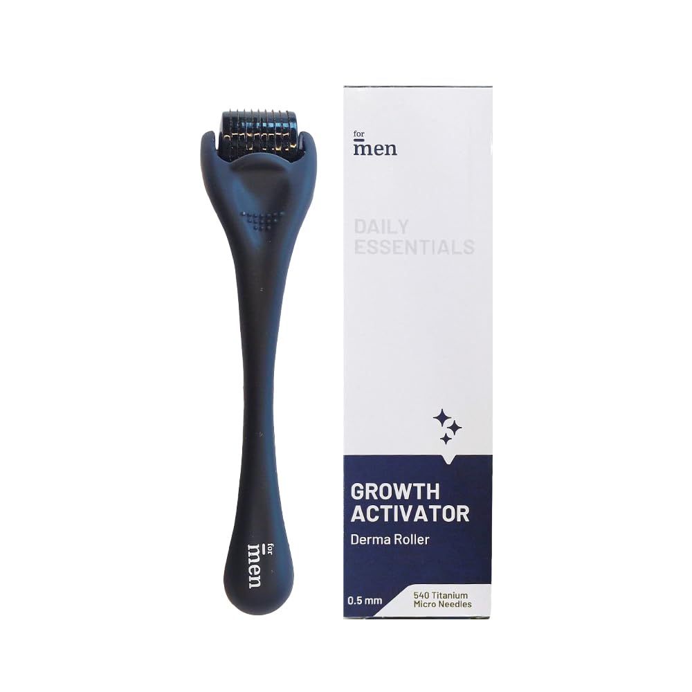 ForMen Derma Roller For Hair Growth 0.5 mm with 540 Titanium Needles | Repairs Damaged Hair, Activates Hair Follicles | For Hair Fall & Hair Thickening | Reduces Acne Scars |...