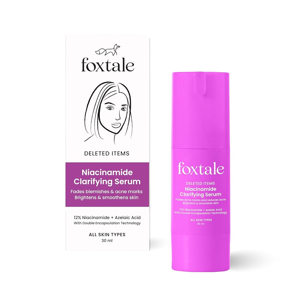 Foxtale 12% Niacinamide Face Serum with Azelaic Acid for Oil Control & Brightening | Reduces Acne, Blemishes & Acne Marks | Brightens & Smoothens Skin | Face Serum for Women &...