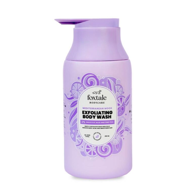 FoxTale 2% Salicylic Acid Exfoliating Body Wash With Zinc Pca|Reduces Body Acne, Strawberry Skin & Ingrown Hair|Smoothens Uneven Texture In 28 Days|Body Wash Men &...