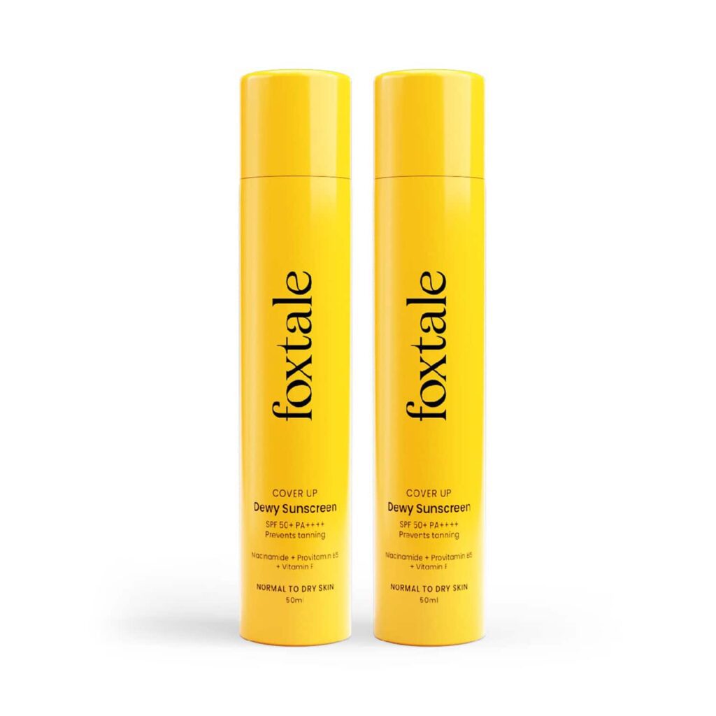Foxtale Coverup SPF 50+ Broad Spectrum Dewy Sunscreen (Pack of 2) Combo - Foxtale