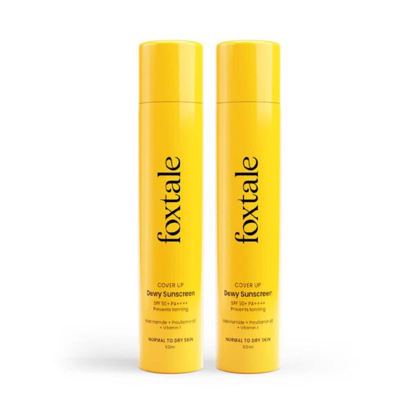 Foxtale Coverup SPF 50+ Broad Spectrum Dewy Sunscreen (Pack of 2) Combo - Foxtale