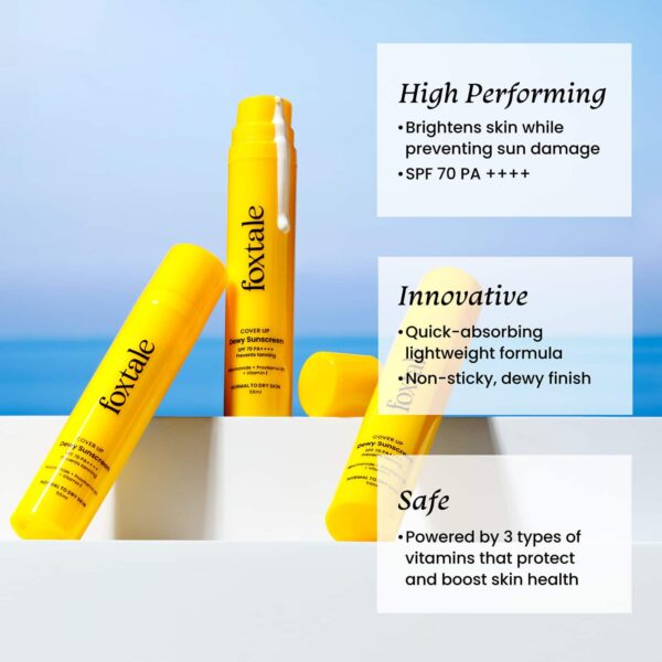 Foxtale Coverup SPF 50+ Broad Spectrum Dewy Sunscreen (Pack of 2) Combo - Foxtale