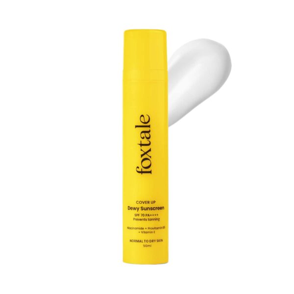 Foxtale Dewy Sunscreen SPF 70 PA++++ With Niacinamide + Provitamin B5 + Vitamin E (50 ml) - Foxtale