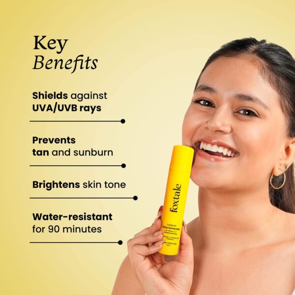 Foxtale Dewy Sunscreen SPF 70 PA++++ With Niacinamide + Provitamin B5 + Vitamin E (50 ml) - Foxtale