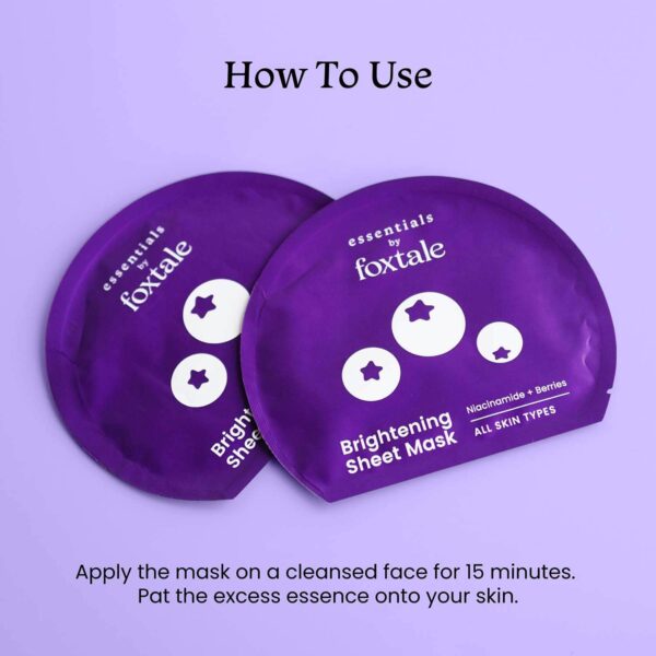 Foxtale Essentials Brightening Sheet Mask With Niacinamide And Berries (26g) - Foxtale