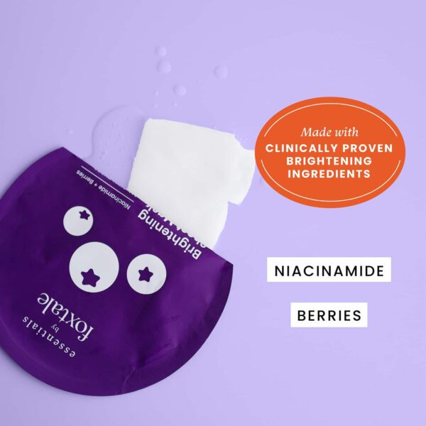 Foxtale Essentials Brightening Sheet Mask with Niacinamide, Berries Men & Women - Pack of 3 (26 g) - Foxtale