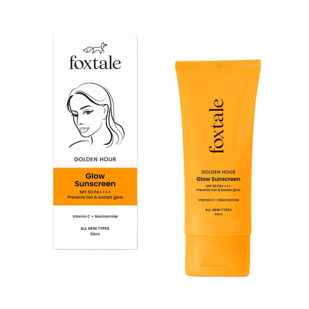 Foxtale Essentials Brightening Spf 50 Sunscreen with Vitamin C and Niacinamide (50ml) - Foxtale