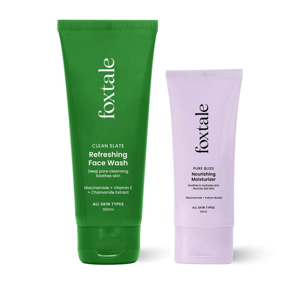 Foxtale Essentials Combo - Everyday Glow Duo With Foxtale Gel Face Wash + Foxtale Daily Moisturizer - Foxtale