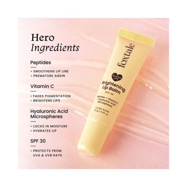 Foxtale Glazed Lips Brightening Lip Balm - Clear Glaze (12 g) - Foxtale