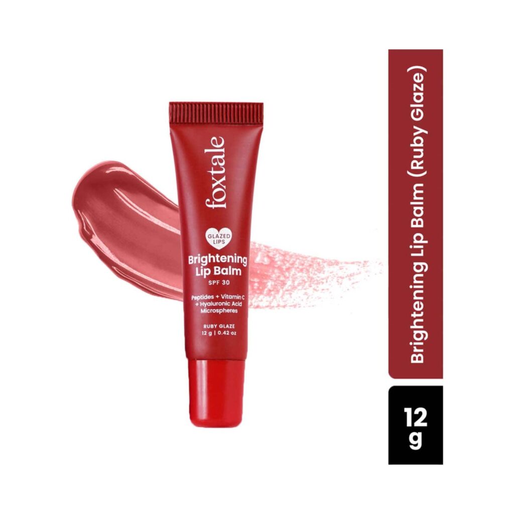 Foxtale Glazed Lips Brightening Lip Balm - Ruby Glaze (12 g) - Foxtale