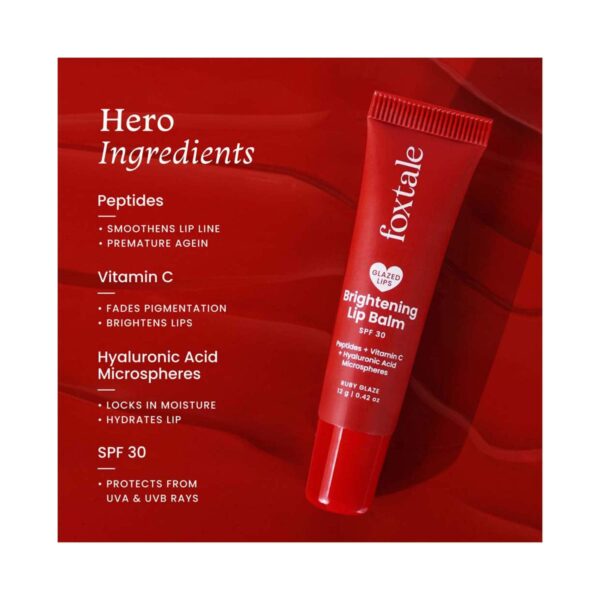 Foxtale Glazed Lips Brightening Lip Balm - Ruby Glaze (12 g) - Foxtale