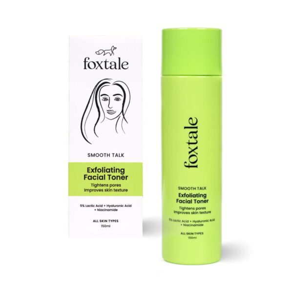 Foxtale Smooth Talk Exfoliating Facial Toner 5% Lactic Acid + Hyaluronic Acid + Niacinamide (150 ml) - Foxtale