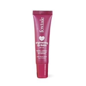 Foxtale SPF 30 Brightening Lip Balm for Dark Lips with Peptides & Vitamin C | Prevents Pigmentation | Brightens & Hydrates Lips | Tinted Lip Balm -Light Mauve Glaze 12gm