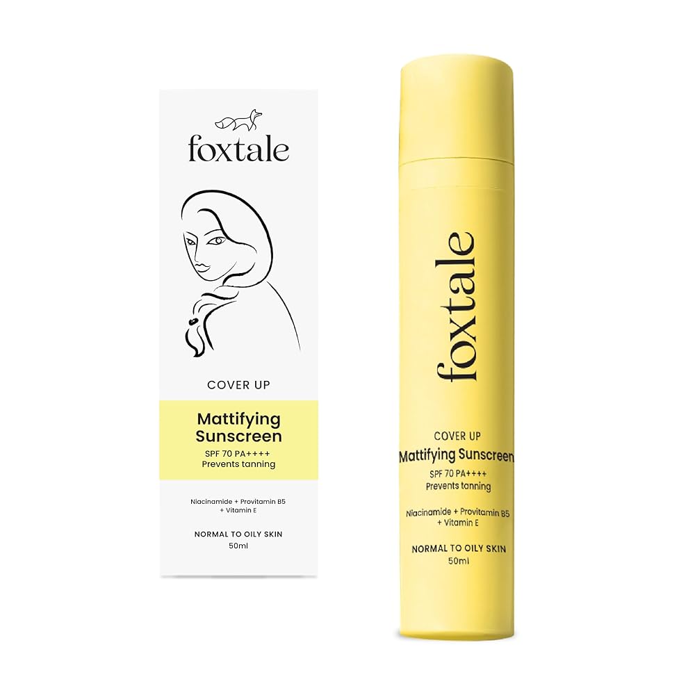 Foxtale SPF 70 Gel-Cream Sunscreen for Oily Skin | Oil Control Sunscreen with PA++++ & Niacinamide | UVA UVB Protection | Prevents Tan | Lightweight, Pore-minimising, No White...