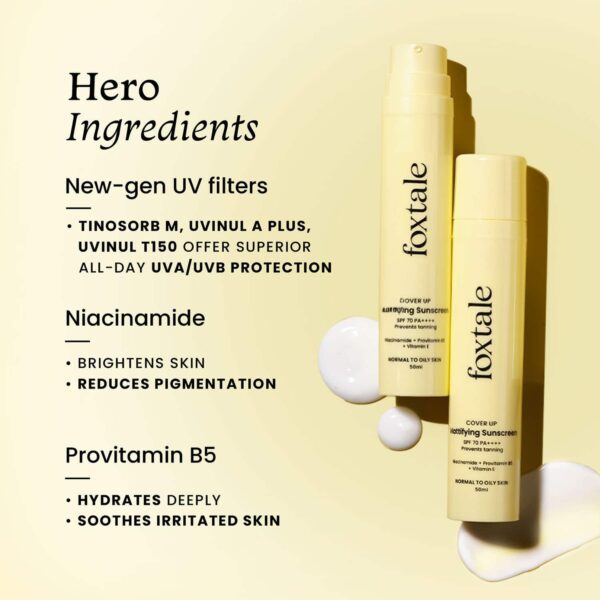 Foxtale SPF 70 Gel Cream Sunscreen for Oily Skin with  PA++++ & Niacinamide (50 ml) - Foxtale
