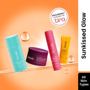 Foxtale Sunkissed Glow Combo - Cleanser, Mask, Moisturizer & Sunscreen SPF 50 for Golden hour - Foxtale