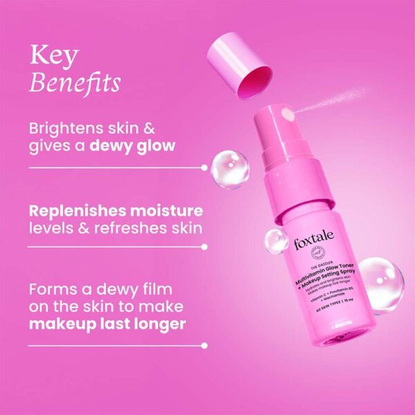 Foxtale The Dazzler Multivitamin Glow Toner + Makeup Setting Spray (15 ml) - Foxtale