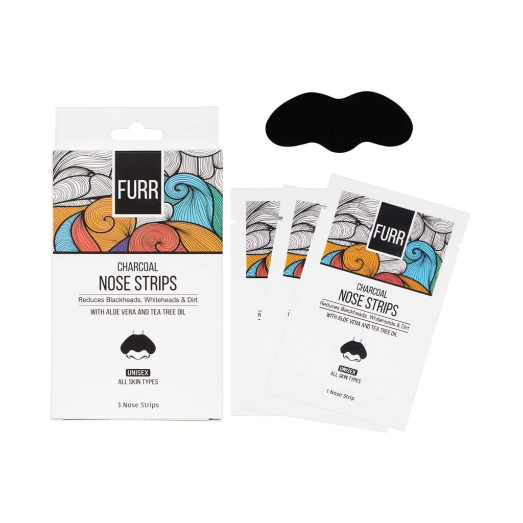 FURR Bamboo Charcoal Nose Strips Infused with Aloe Vera & Tea Tree (6Pcs) - FURR