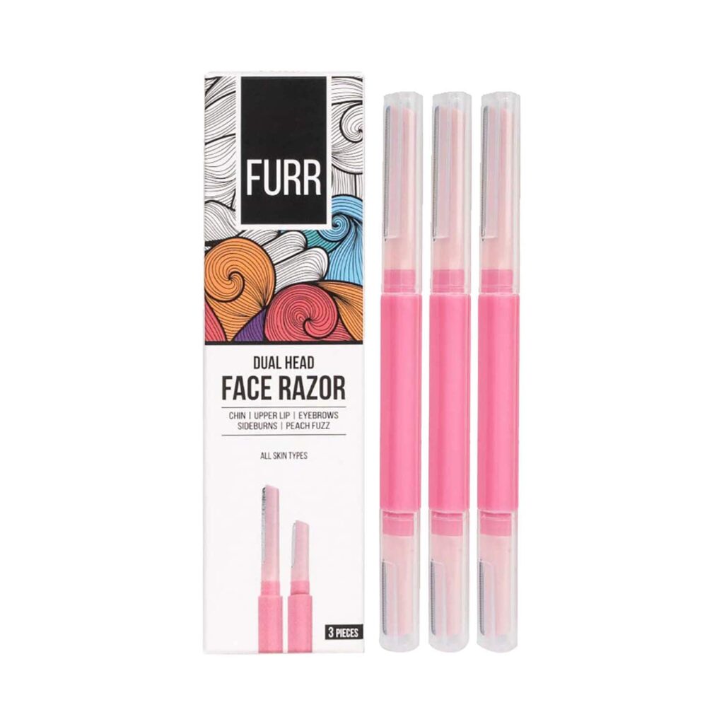 FURR Dual Head Face & Eyebrow Razor for Women - Pink (3Pcs) - FURR