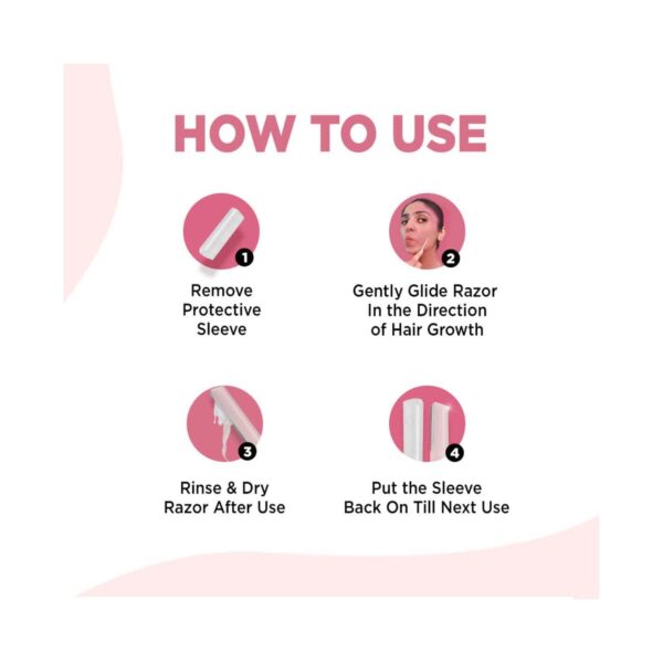 FURR Dual Head Face & Eyebrow Razor for Women - Pink (3Pcs) - FURR