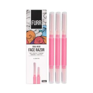 FURR Dual Head Face & Eyebrow Razor for Women - Pink (3Pcs) - FURR