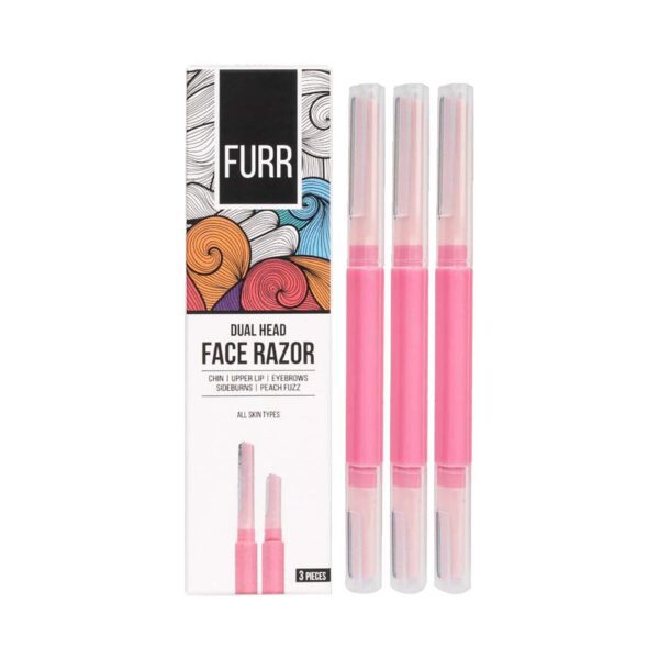 FURR Dual Head Face & Eyebrow Razor for Women - Pink (3Pcs) - FURR