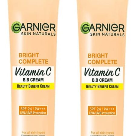 Garnier Bright Complete Vitamin C Full Coverage Bb Cream For All Skin Types 30G & Bright Complete Natural Vitamin C Bb Cream For All Skin Types 18G, Pack Of 1