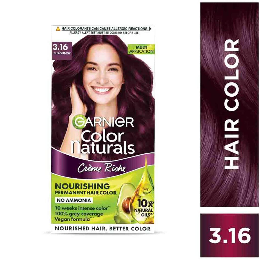 Garnier Color Naturals Creme Hair Color - 3.16 Burgundy (70ml+60g) - Garnier