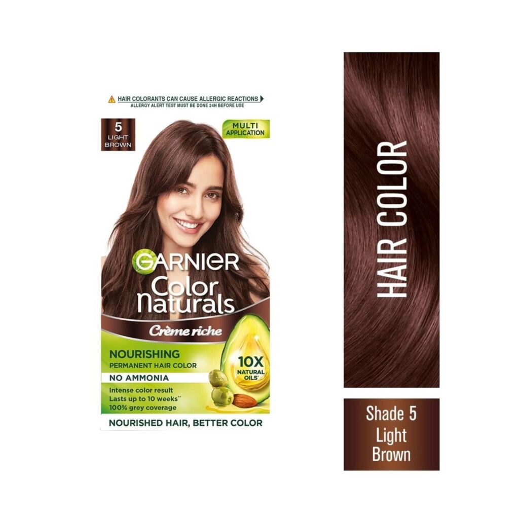 Garnier Color Naturals Creme Hair Color - 5 Light Brown (70ml+60g) - Garnier