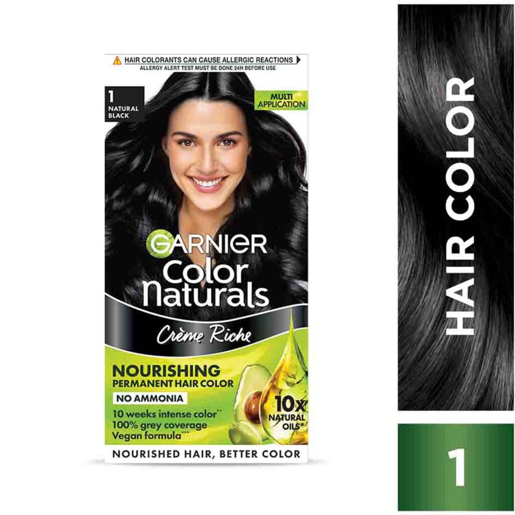 Garnier Color Naturals Creme Hair Color - Shade 1 Natural Black (70ml + 60g) - Garnier