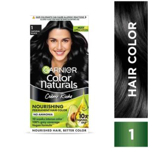 Garnier Color Naturals Creme Hair Color - Shade 1 Natural Black (70ml + 60g) - Garnier