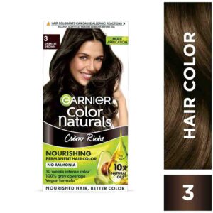 Garnier Color Naturals Creme Hair Color - Shade 3 Darkest Brown (70ml + 60g) - Garnier
