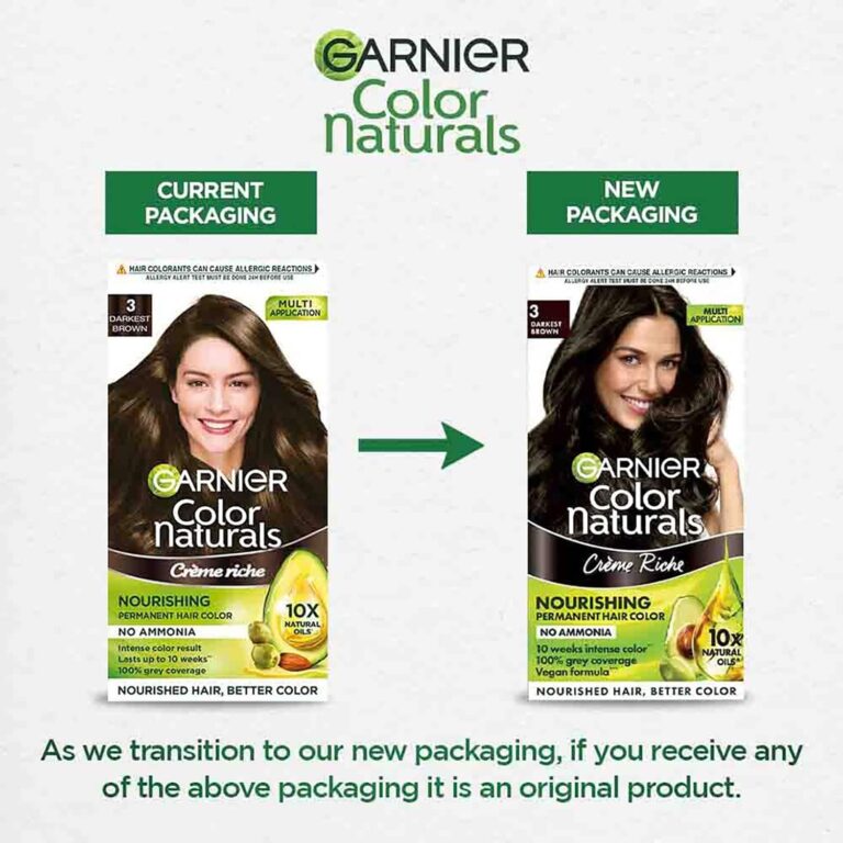 Garnier Color Naturals Creme Hair Color - Shade 3 Darkest Brown (70ml + 60g) - Garnier