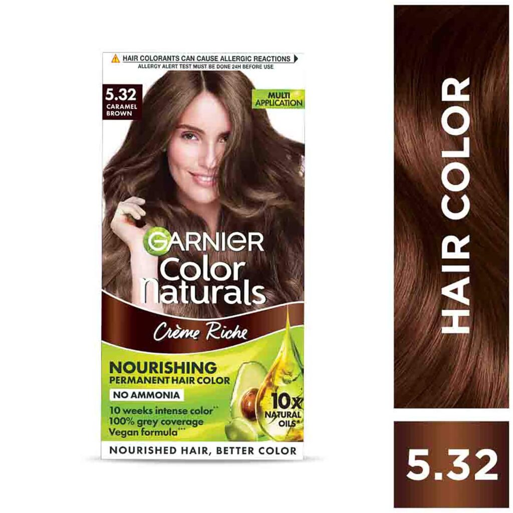 Garnier Color Naturals Creme Hair Color - Shade 5.32 Caramel Brown (70ml + 60g) - Garnier