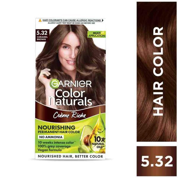 Garnier Color Naturals Creme Hair Color - Shade 5.32 Caramel Brown (70ml + 60g) - Garnier