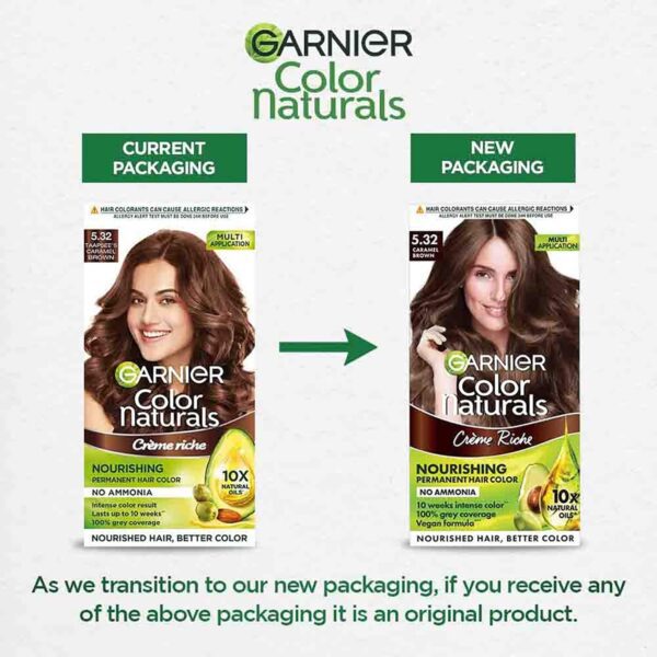 Garnier Color Naturals Creme Hair Color - Shade 5.32 Caramel Brown (70ml + 60g) - Garnier