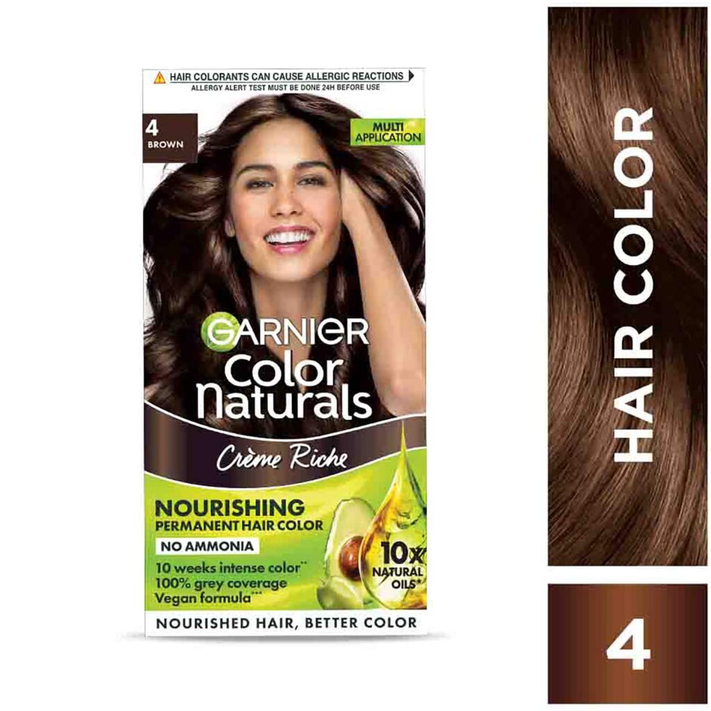 Garnier Color Naturals Creme Riche Hair Color - 4 Brown (70ml+60g) - Garnier