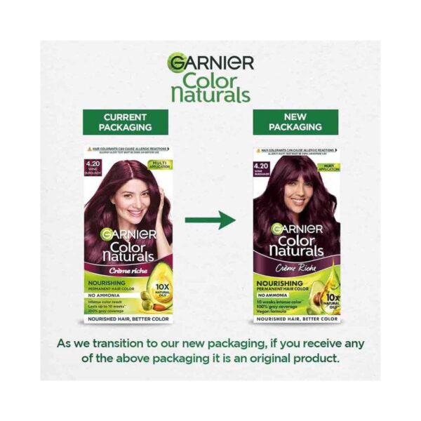 Garnier Color Naturals Creme Riche Hair Color - 4.20 Wine Burgundy (70ml+60g) - Garnier