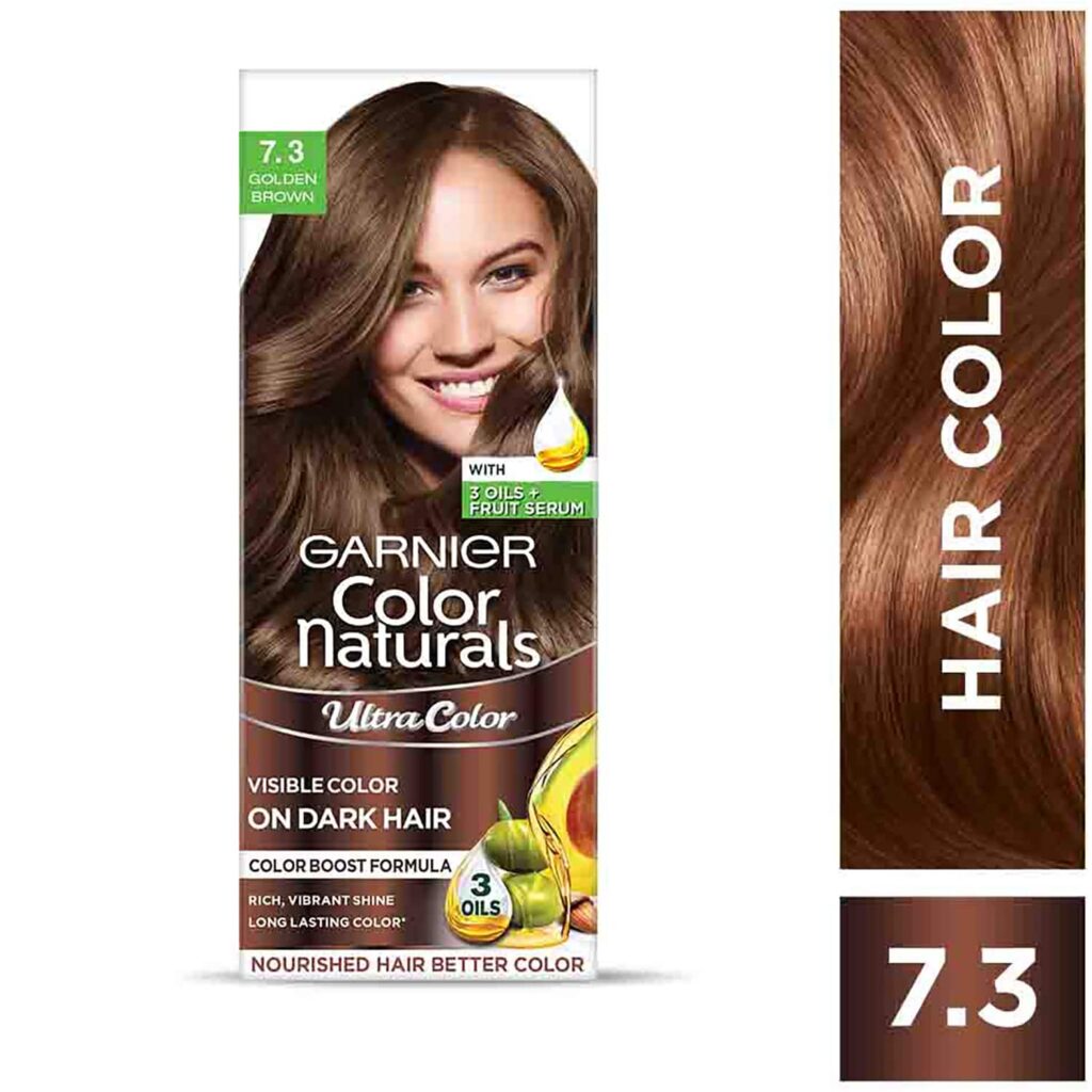 Garnier Color Naturals Creme Riche Hair Color - Shade 7.3 Golden Brown (55ml + 50g) - Garnier