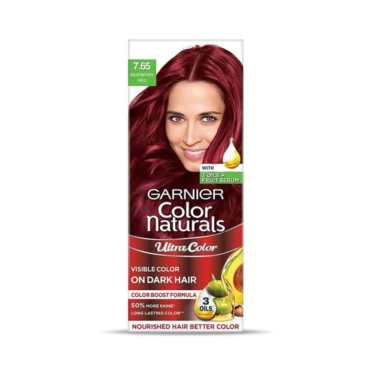 Garnier Color Naturals Creme Riche Hair Color - Shade 7.65 Raspberry Red (55ml + 50g) - Garnier