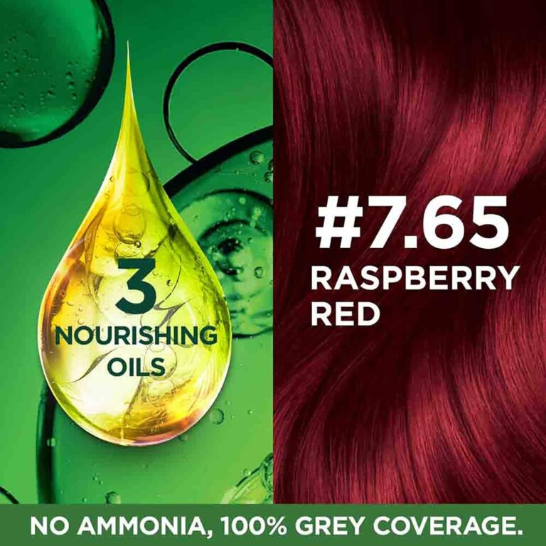 Garnier Color Naturals Creme Riche Hair Color - Shade 7.65 Raspberry Red (55ml + 50g) - Garnier
