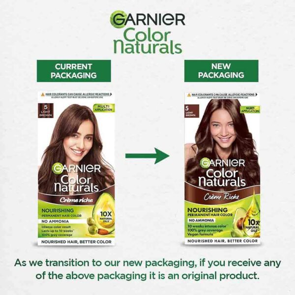 Garnier Naturals Creme Hair Color - 5 Light Brown (70ml + 60g) - Garnier