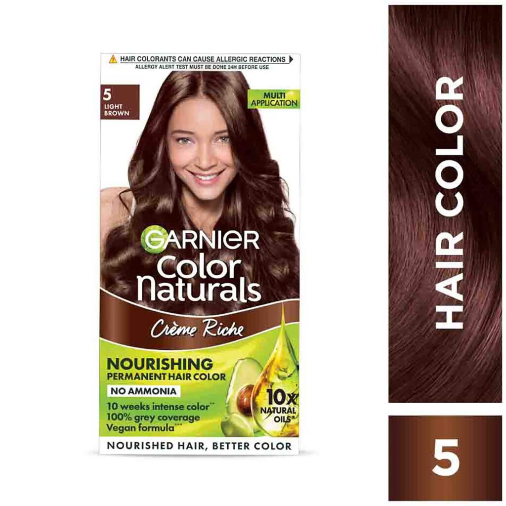 Garnier Naturals Creme Hair Color - 5 Light Brown (70ml + 60g) - Garnier