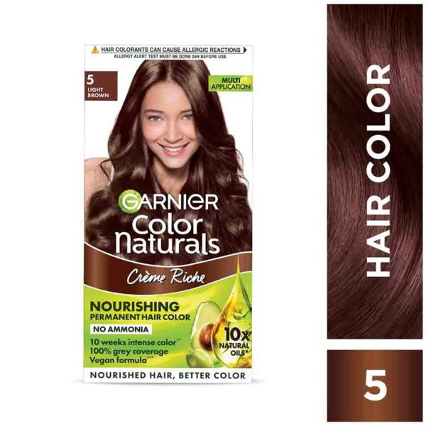 Garnier Naturals Creme Hair Color - 5 Light Brown (70ml + 60g) - Garnier
