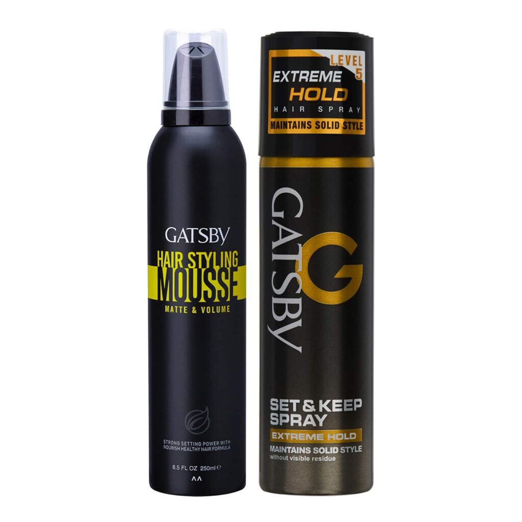 Gatsby Hair Styling Mousse (250 ml) & Extreme Hold Set Keep Hair Spray (66 ml) Combo - Gatsby